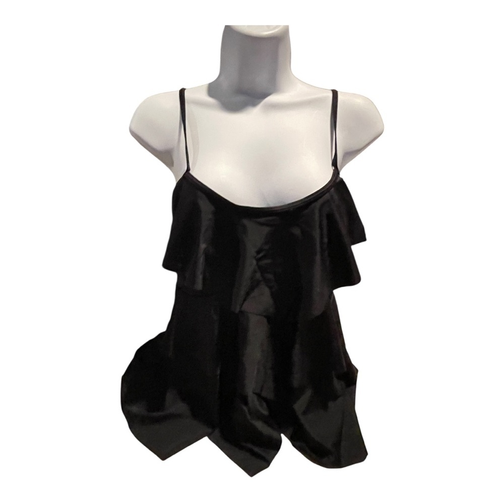 Women’s Black Ruffled Swim Top Size Medium